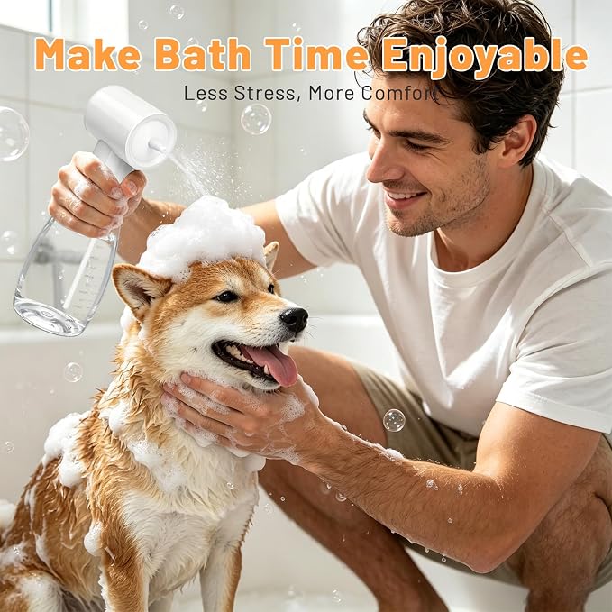 650ml Electric Dog Foam Sprayer for Small and Medium Pets | 650ml large capacity,electric foaming,rich dense foam,shampoo dispenser,for small and medium dogs and cats,easy pet bathing