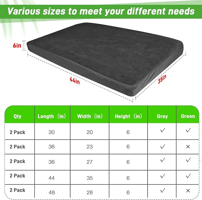 Dog Bed Covers Replacement Waterproof for Dog Bedding Washable Black 2 Pack 35" x 44" XL