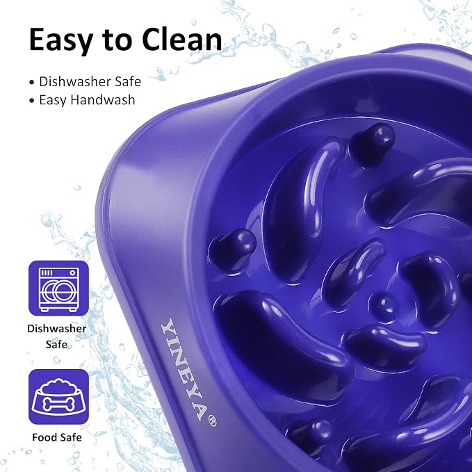 YINEYA 2PCS Slow Feeder Dog Bowls, Pet Supplies That Slow Down Eating, Pet Food Bowls, Maze Dog Puzzle Feeder for Medium Breed