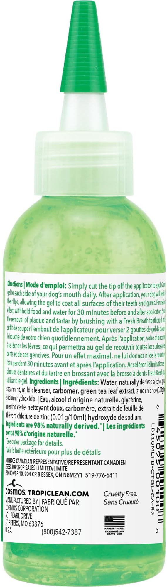 TropiClean Fresh Breath Dog Toothpaste for Teeth Cleaning, Breath Freshener, Easy to Use Plaque & Tartar Remover Gel, No Toothbrush Needed, 4oz.