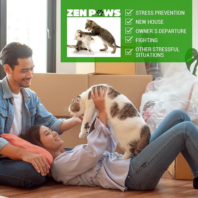 Allinall Cat Calming Pheromone Diffuser, 60 Day Starter Kit - Reassures Cats During Car Travel, Veterinary Visits & Helps Control Unwanted Behaviours Like Urine Spraying, Scratching