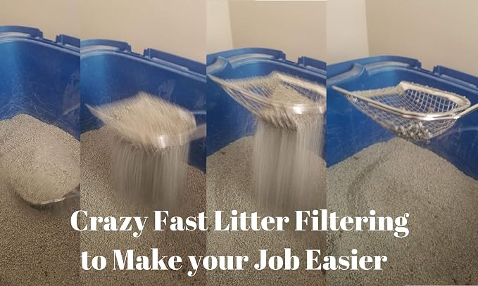 Sand Dipper Metal Cat Litter Scoop – Long Handle Cat Poop Scooper for Litter Box (27”), Heavy-Duty Stainless Steel Kitty Litter Scoop (Junior)