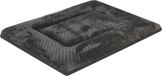 Dog Beds for Small Dogs, 24x18 Plush Washable Dark Gray Flat Pet Bed | Plush Double Sided Puppy bed, Machine Washable Small Dog Bed, Dog Bed Mats