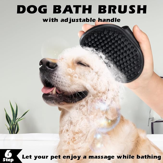Professional 7 in 1 Pet Grooming kit I Dog Brush & Cat Brush I Dog&Cat Comb I Dog&Cat Nail Clipper/Trimmers with Nail File I Dog Bath Brush I Dog&Cat Flea Comb I Pet Supplies(Deep Blue)