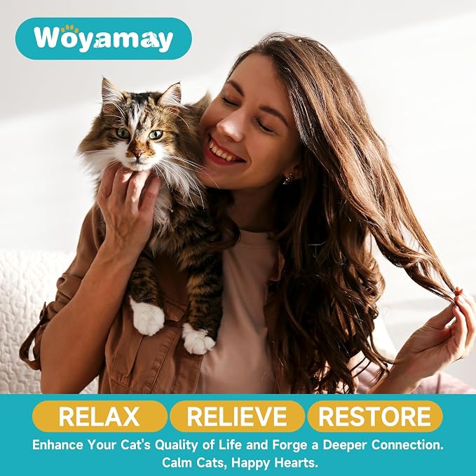Woyamay Cat Calming Diffuser Refills for Cats Relieve Anxiety & Stress | 4-Month Supply Cat Pheromones Calming Diffuser Refills for Cats, Cat Pheromone Diffuser Refills (Fits All Common Diffuser)