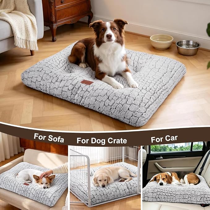 Dog Bed Crate Pad Plush Dog Crate Mat for Small Medium Large Dogs Soft Dog Bed Anti Slip Fulffy Comfy Kennel Pad