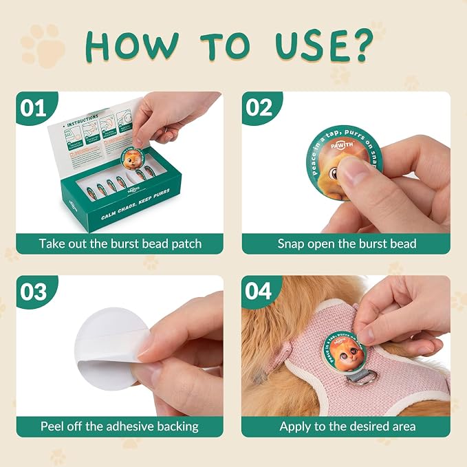Calming Pop Patch for Cat Travel – Pheromone Diffuser for Cats Reduces Anxiety & Stress-Related Behaviors in Cats & Kittens, Long-Lasting, No Electricity Needed, More Convenient Than Sprays