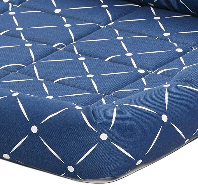 Midwest Homes for Pets 40230-BLD Quiet Time Couture Ashton Bolster Pet Bed, Medium Dog/30, Blue