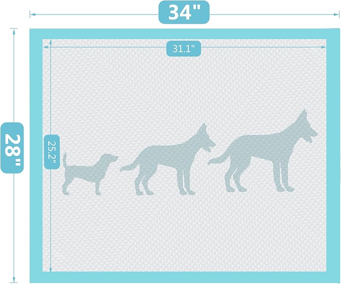 BESTLE Extra Large Pet Training and Puppy Pads Pee Pads for Dogs 28"x34" -30 Count Super Absorbent & Leak-Proof