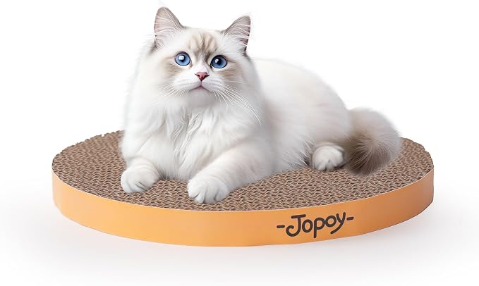 Round Cat Scratcher Replacement Pads, Green and Yellow, 2PCS | Circle Scratcher Pad, Cardboard Refill, 10 inch Diameter, 7/8 inch Thickness