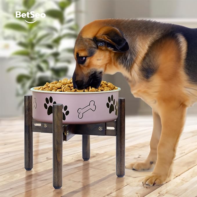 Dog Bowl Stand for Water/Food - Adjust with Lock - Dog Water Fountain Holder, Elevates Pet Food and Water Feeder Bowls (Bowl not Included) (1Pack - (Height 10.3in, Width 8-11.2in))