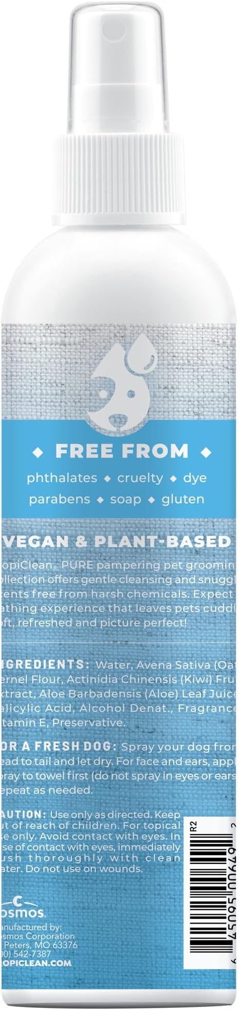 TropiClean Pure 2-in-1 Dog Perfume, Breezy Fresh Scent, 8oz