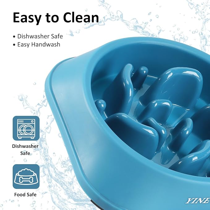 YINEYA Slow Feeder Dog Bowls, Pet Supplies That Slow Down Eating, Pet Food Bowls, Maze Dog Puzzle Feeder for Medium Breed