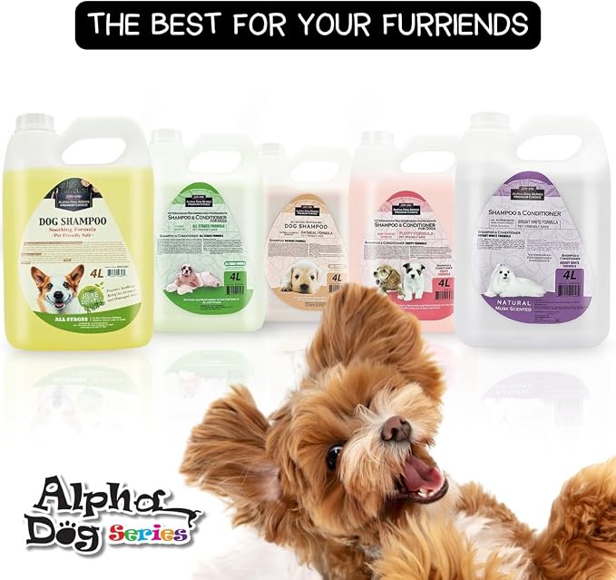 All Stages Natural Dog Shampoo and Conditioner Set with Aloe Vera pH-balanced Dog Grooming Shampoo and Conditioner for Dogs, Tear-Free Moisturizing Dog Shampoo Sensitive Skin 1 Gallon