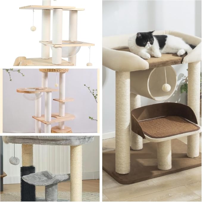 2 PCS M8 Cat Scratching Post Replacement,15.7Inch Sisal Pole Cat Tree Replacement Post with Screws,DIY Scratcher Scratching Post Replacement, Pad, Crafts Gardening Hammock Home Decorating