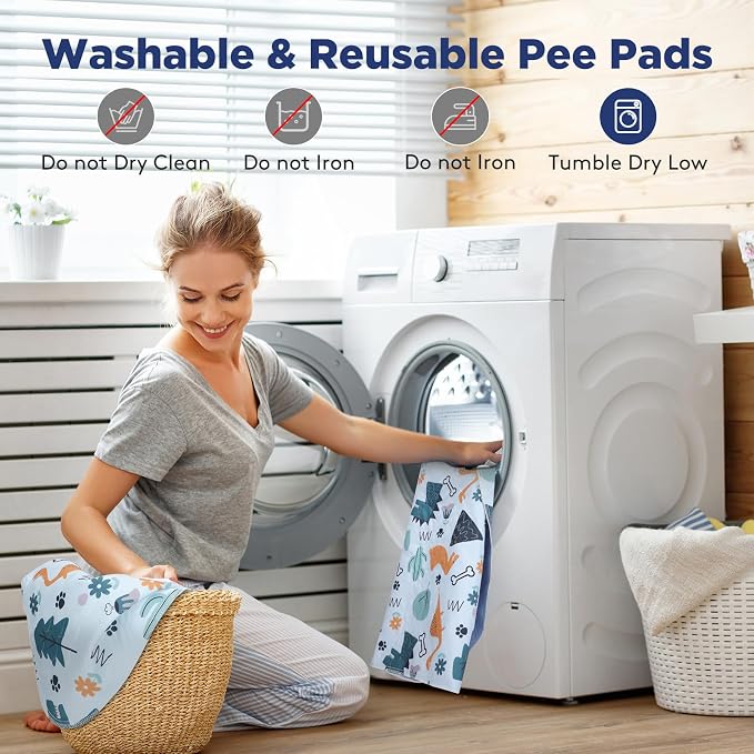 FURTIME Washable Pee Pads for Dogs, Super Absorbent, 1 Pack 72"x72" Blue | Super Absorbent Reusable Training Dog Pads, 100% Waterproof Non-Slip Dog Mat for Whelping, Housebreaking