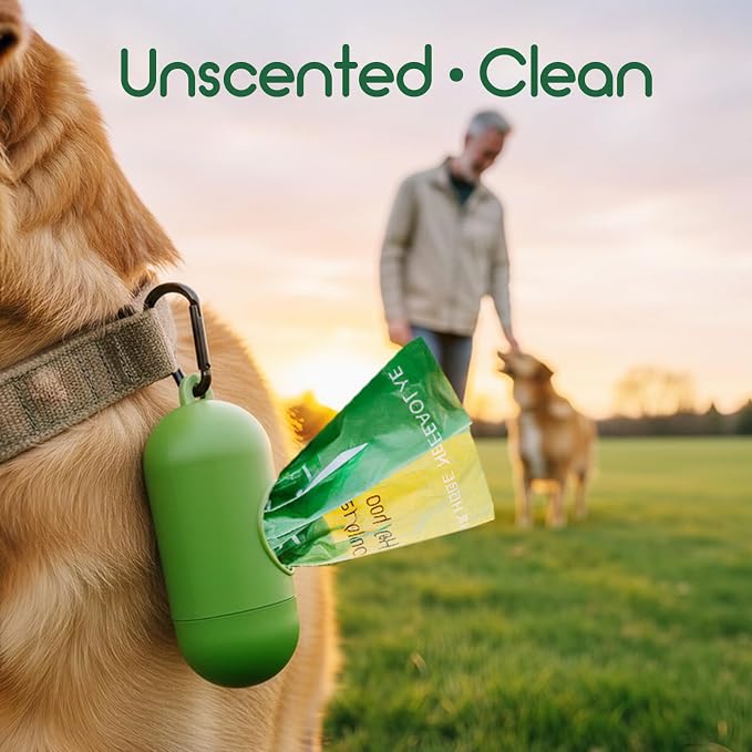 ATIFBOP Biodegradable Dog Poop Bags 360 Counts 24 Rolls, Leak Proof and Extra Thick Doggy Poop Bags (Unscented)