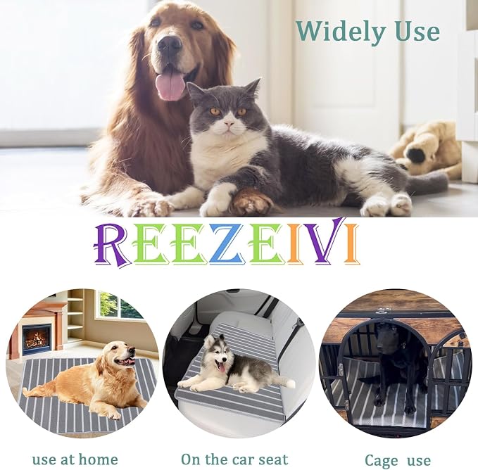 REEZEIVI Breathable 3D Air Mesh Pet Mat,Anti-Slip Bottom,Washable,48×30 | Dog Crate mat / Pet Crate pad,Anti-Slip Bottom,Non-stuffy,Machine Washable