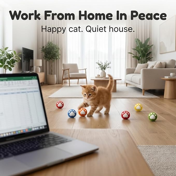 Glaciart One Wool Balls for Cats 5 Pack, Felt Balls for Cats, Wool Cat Toys for Indoor Cats & Kittens, Handmade Natural Interactive Cat Toys for Play & Exercise