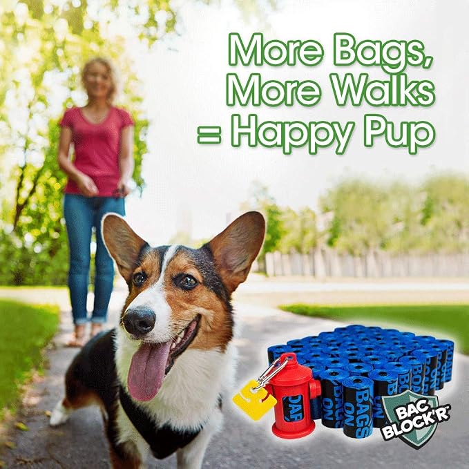 Bags on Board Dog Poop Bags - Strong, Leak Proof Dog Waste Bags - 9 x 14 Inches, 600 Blue Bags (3203940071)