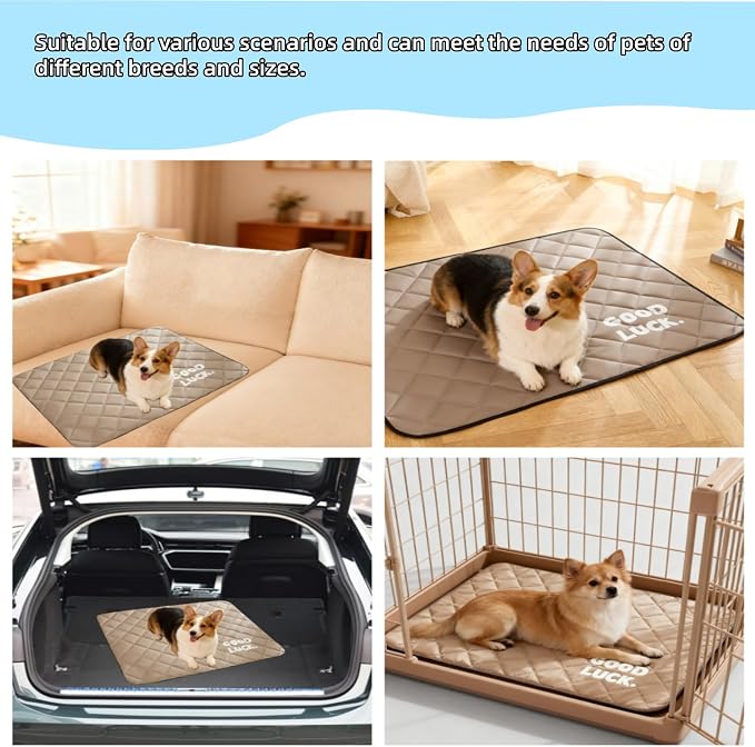Dog Crate Pad 2-Pack, 24x18 Inch Waterproof Dog Crate Mat with Non-Slip Bottom, Durable Kennel Pad for Dogs, Washable Pet Bed Mat for Cage, Crate & Car