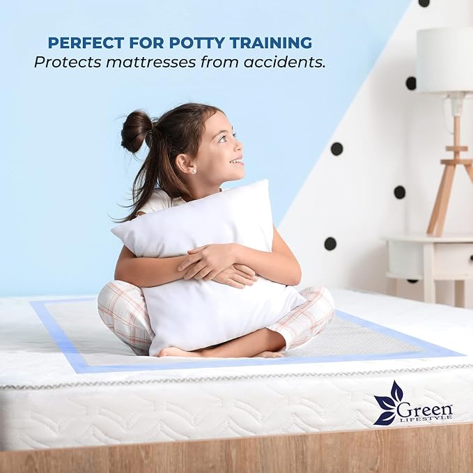 GREEN LIFESTYLE Underpads - Training Pet Pee Pads for Dogs, Cats - Pads for Adults, Seniors and Children - Ideal for Incontinence Protection (Pack of 25 - 30x36)
