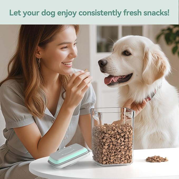 Dog-Cat POP Treat-Airtight jar-Container - 1.3 Qt/1.2 L | Ideal For Up To 1.3 Lb Of Treats | Stackable One-Touch Opening | BPA-Free