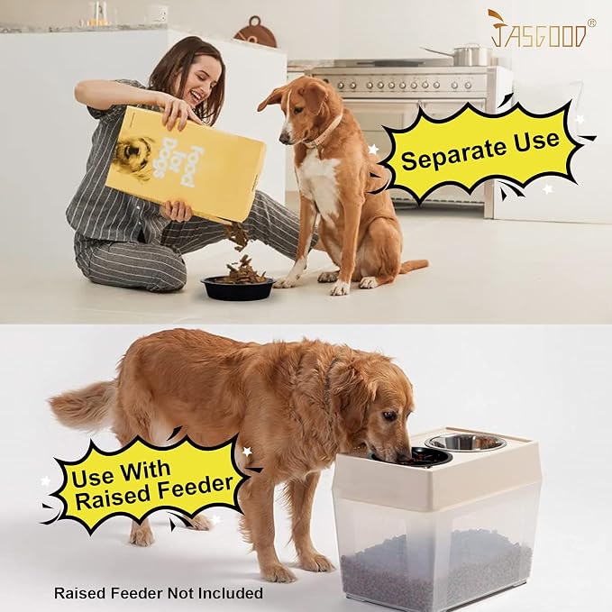 JASGOOD Dog Feeder Slow Eating Pet Bowl for Raised Pet Feeders Preventing Choking Food Water Bowl Elevated Diners Replacement Bowl (Black,Fit Opening 7.5"-8") (Pack of 2)