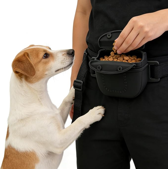 Silicone Dog Treat Pouch with Magnetic Closure,Hands-Free Pet Training Treat Pouches,Dog Trainer Treat Pouch Small,Dog Walking Fanny Pack for Puppy & Small Dogs