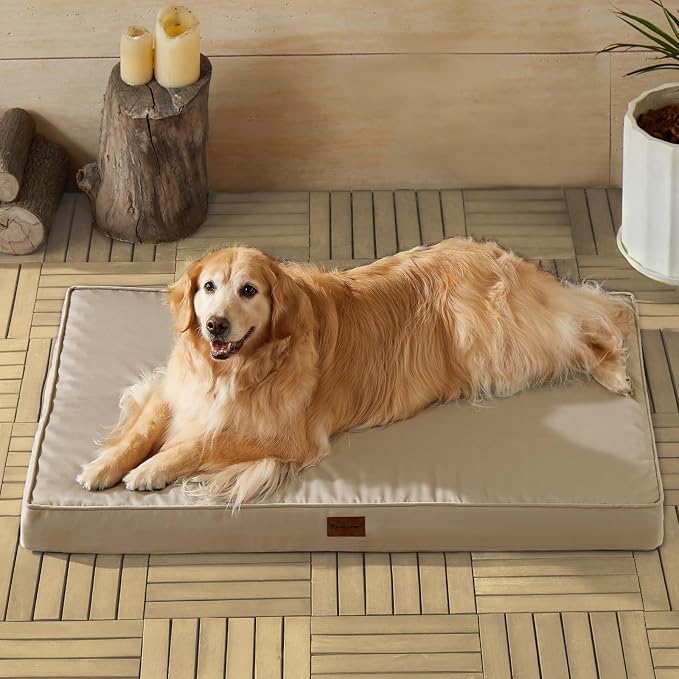 BFPETHOME Outdoor Waterproof Dog Bed for Large Dogs, Washable Cover, 42" | Outdoor & Indoor Use, Waterproof, For Medium, Large, Extra Large Dogs, Orthopedic, Egg Crate Foam, Up to 90 lbs