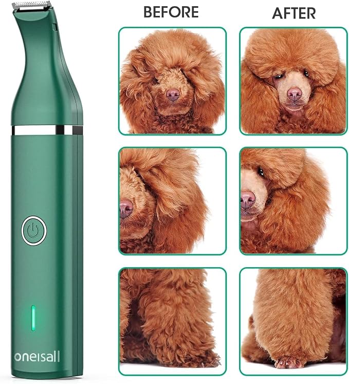 oneisall Dog Clippers with Double Blades,Cordless Small Pet Hair Grooming Trimmer