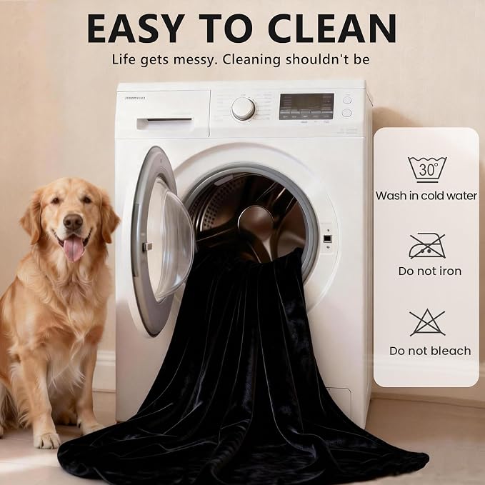 gogobunny Waterproof Blanket for Dogs and Cats, Reversible Flannel Double-Sided Furniture Protector for Couch Sofa Bed Against Spills & Pet Fur (60" x 80", Black/Red)