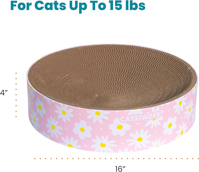 Catstages Scratch & Snuggle 2-in-1 Cat Scratcher & Lounger, Corrugated Cardboard Scratching Pad, Bowl-Shaped Design for Kittens & Indoor Cats up to 15 lbs, 16"