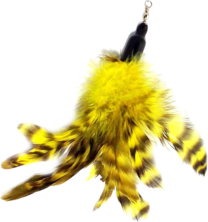 Pet Fit for Life Multi Piece Replacement Feathers Pack Plus Bonus Soft Furry Tail for Interactive Cat and Kitten Toy Wands…