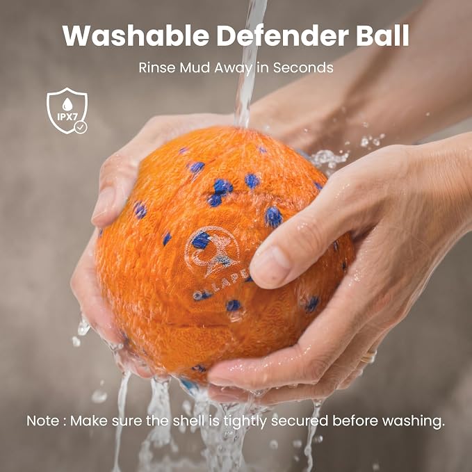 Smart Interactive Dog Toys - Auto Bouncing & Rolling Ball, 3 Interactive Modes, Chew-Resistant E-TPU Material, IPX7 Waterproof, Smart Chase Pet Toy Ball for Medium and Large Dogs - Orange