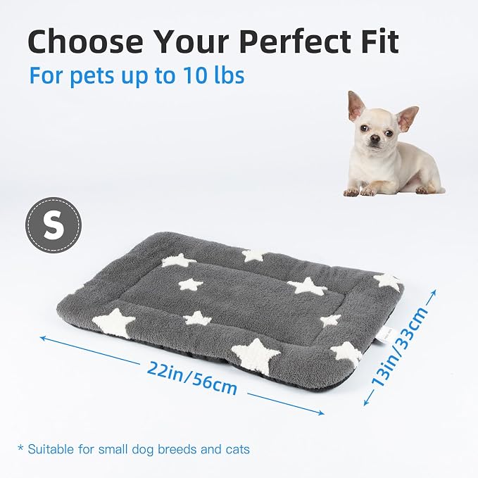 Mora Pets Cat Beds for Indoor Cats Washable Cat Mat Bed Flat Dog Crate Pad | Ultra Soft Cat Bed for Carrier, Puppy Crate Pad for Dog Cages Cozy Sleeping Liner, Small Cat Pillow Cushion Anti Slip 22 x 13