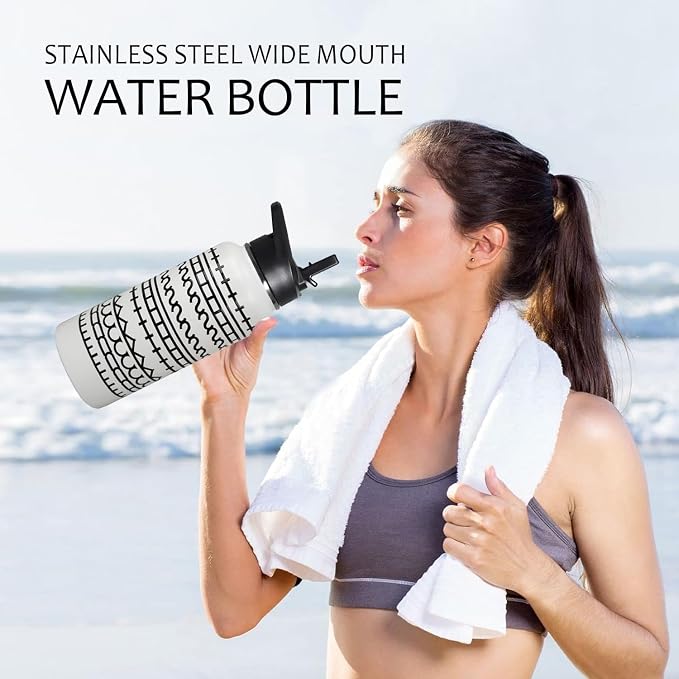 32oz Hidden Message Insulated Aater Water Bottle with Straw Gym Hiking Sports Coffee Mug Cup Water Bottles,White Elephant Gifts for Women, Decor Stuff Accessories