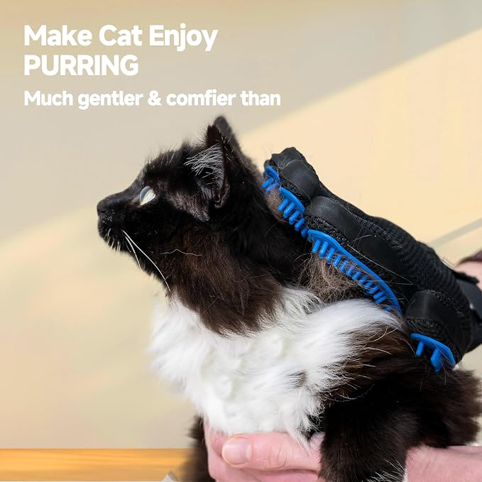NVNAN Pet Hair Remover Roller and Grooming Glove Set for Dogs & Cats | Reusable roller tackles pet hair on furniture, and clothes, while the grooming glove helps brush dogs and cats