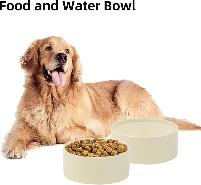 Havniva 8.3inch Ceramic Dog Bowls Dog Food Bowl for Large Breed Dog Food and Water Bowl Non-Slip Dog Dish Large Capacity Feeding Pet Water Bowl