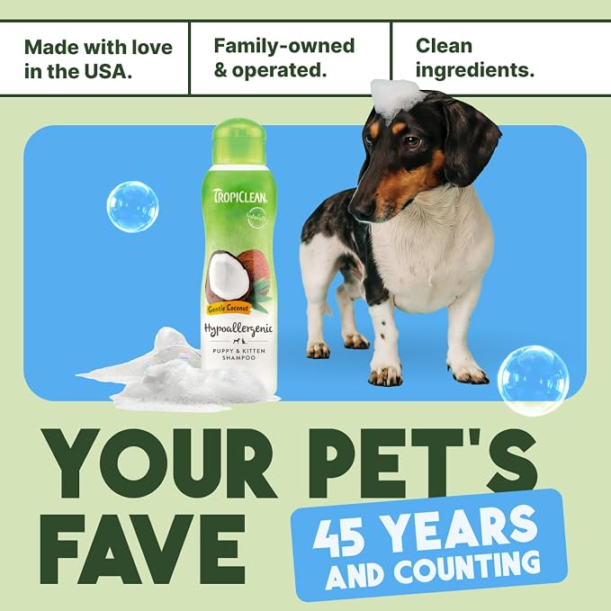 TropiClean Gentle Puppy Shampoo, Tearless Hypoallergenic Shampoo, 1 Gallon