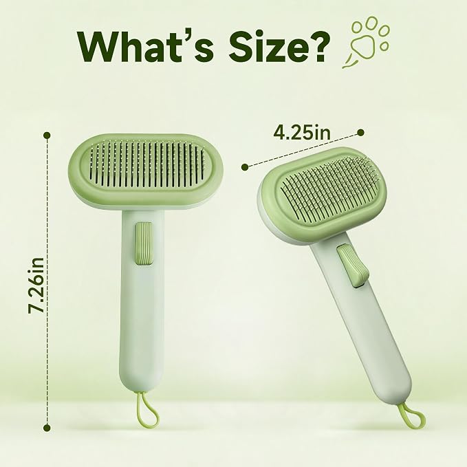 Cat Brush for Shedding, Grooming Comb for Shedding for Dog Kitten Massage Removes Loose Fur, Smooth & Detangling, Cat & Dog Grooming Brush for Short to Medium Length Fur Haired Pets, Green