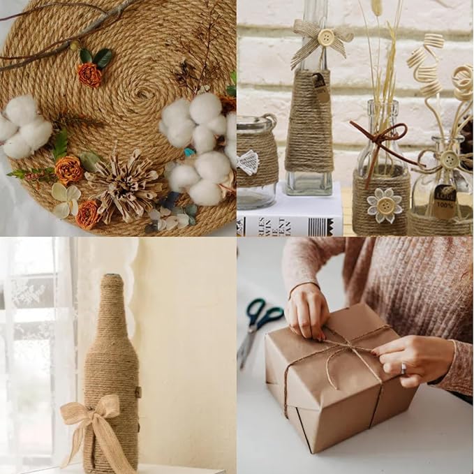 229FT/70M Natural Sisal Rope for Cat Scratching Posts, 6mm Thick Jute Hemp Cat Rope for Cat Tree Replacement, Cat Scratch Post Repair, DIY Projects, and Furniture Wrapping