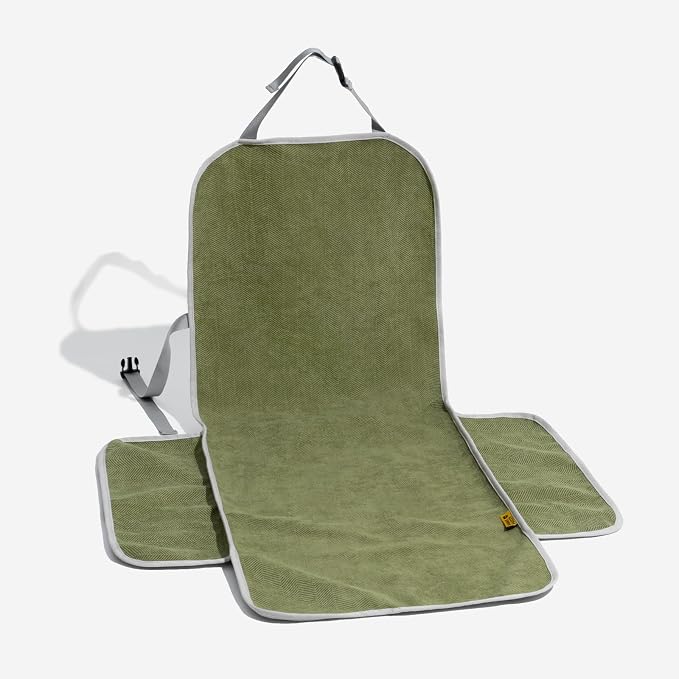 FUNNY FUZZY Dog Car Seat Cover for Front Seat, Dog Seat Cove Waterproof, Scratchproof Non-Slip Car Seat Protector, Universal Fit Most Cars, SUVs, Trucks, Green