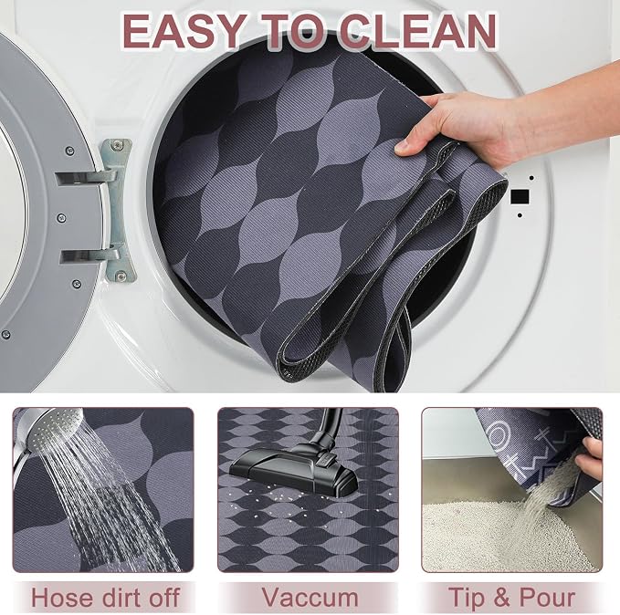 BEAUTYZOO Cat Litter Mat, 32" x 45" Large Litter Trapping Mat, Waterproof | Scatter Control, Absorbent Urine‑Proof, Soft On Paws, Non‑Slip, Machine Washable, For Indoor Cats & Kittens, Floor Use