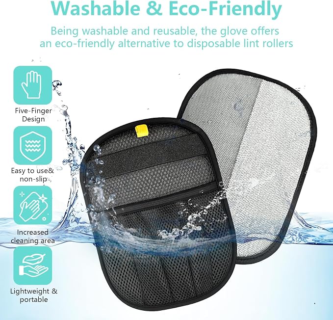 New Upgrade Pet Hair Removal Glove for Dogs & Cats, Electrostatic Reusable Magic Brush Removal Glove, Washable Pet Hair Remover Tool for Clothing, Sofa, Rug, Auto Interior