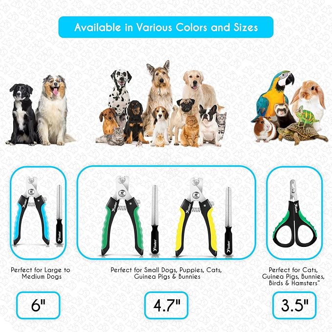 Candure Dog Nail Clippers and Trimmer with Safety Guard to Avoid Over-Cutting Toe Nails, Professional Grooming Pet Nail Clipper with Nail File for Small, Medium & Large Breeds | Pet Dog and Cat Nail Clipper