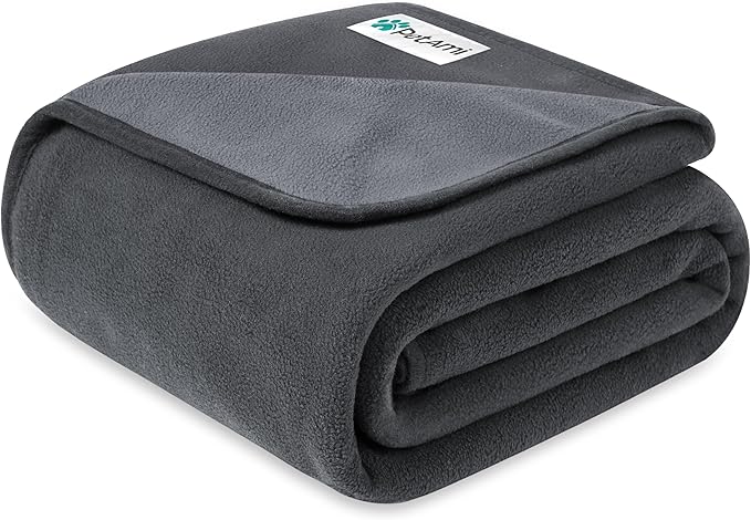 PetAmi Waterproof Dog Blanket for Couch, Pee Proof Reversible Cat Blanket for Sofa Bed Furniture Protector, Soft Fleece Washable Pet Throw for Dogs Cats Puppies Kittens, 40x60 Gray