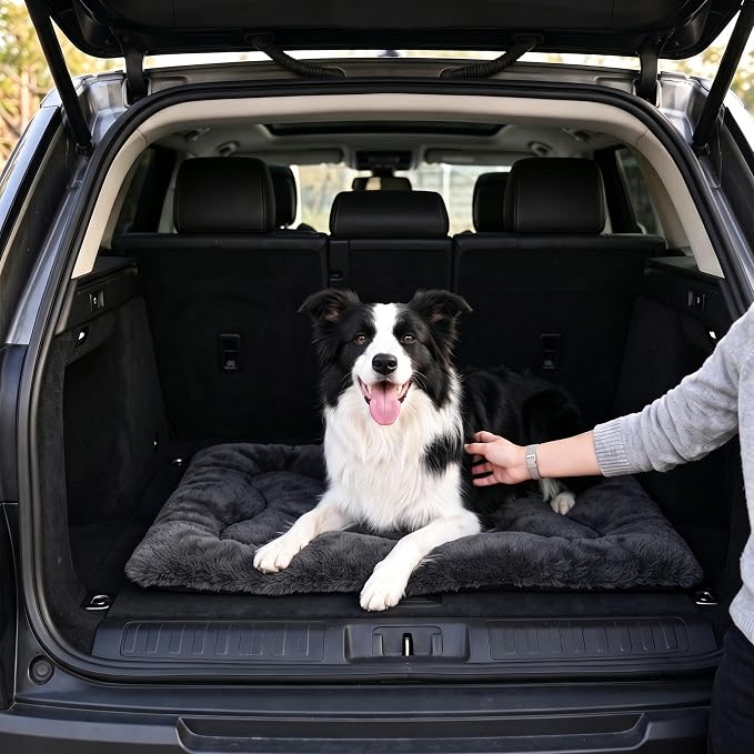Dog Bed 36" for Metal Crate Pad,Washable Sleeping Mat for Medium/Large Pets | Soft faux rabbit fur, non-slip,machine wash/dry, plush cushioning, for crates, floors & travel, multiple sizes for all breeds
