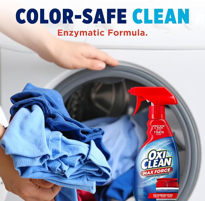 OxiClean Max Force Laundry Stain Treater Spray, 2 Fl Oz (2 Pack) | Kids and Baby Stain Remover, Travel & On-The-Go Stain Treater, Fights Playtime & Mealtime Stains, Color-Safe, Bleach-Free