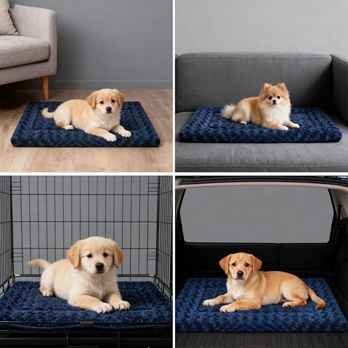 Dog Bed Mat - Crate Pad - Reversible Mat for Pet Comfort - Soft Bed Crate Pads with Dual-Sided Design for All Seasons - Durable, Machine Washable Mat for Travel and Home